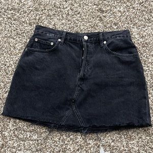 Agolde high waisted black denim skirt, size 28